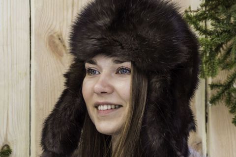Шапка «Ушанка» с мехом соболя